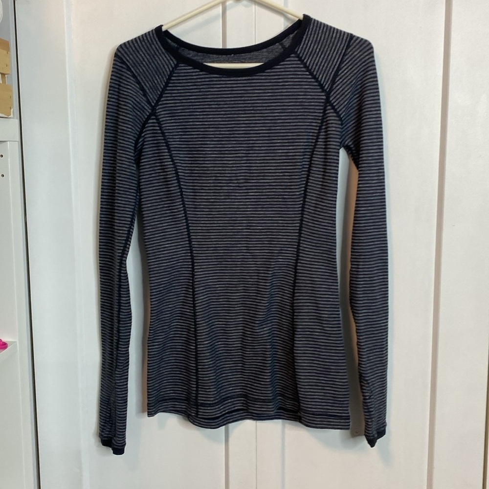 Lululemon - Striped Black and Gray sweater - 6 - PTP 16inches